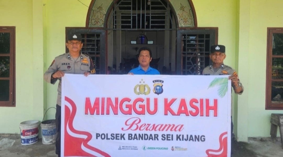 Polsek Bandar Sei Kijang Gelar Minggu Kasih di Gereja HKBP Sekijang, Jaga Kamtibmas Tetap Kondusif