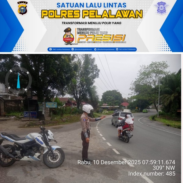 Polsek Bandar Sei Kijang Laksanakan Patroli dan Pengaturan Arus Lalu Lintas di KM 25