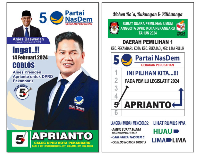 Maju Caleg DPRD Pekanbaru dari Partai NasDem, Aprianto Komitmen Permudah Seluruh Urusan Warga di Pemko Pekanbaru