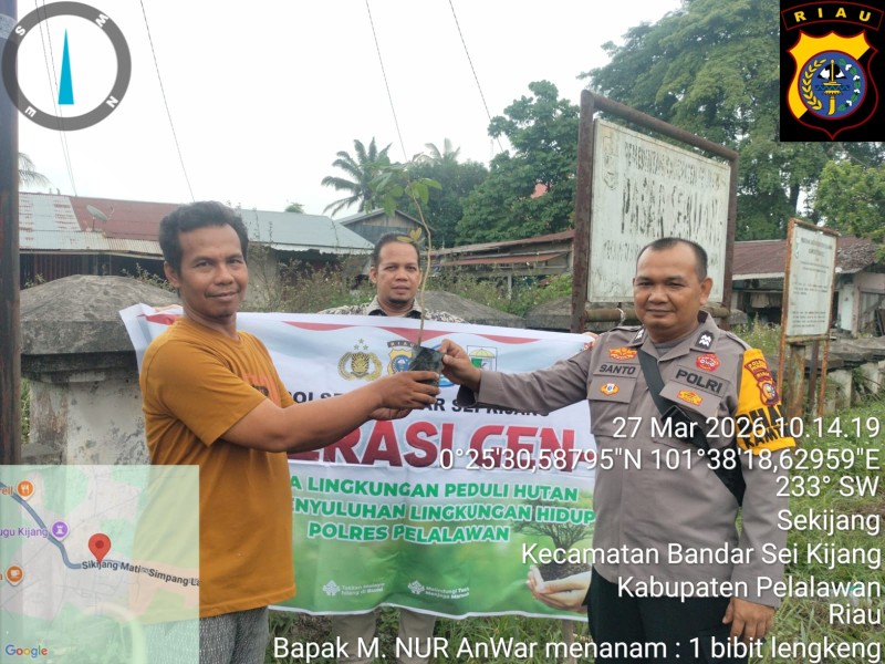 Polsek Bandar Sei Kijang Laksanakan Penanaman Bibit Pohon Ketapang