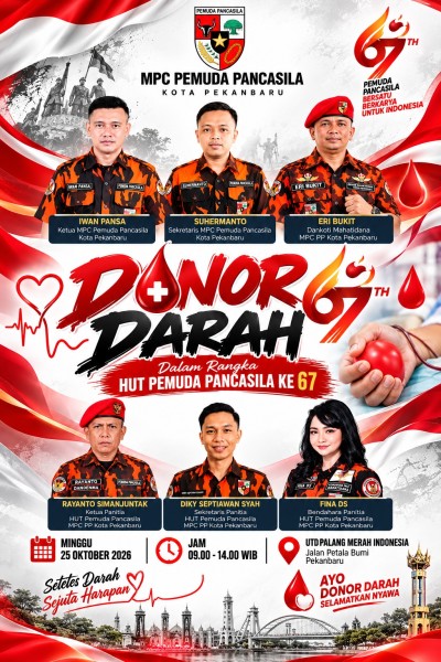 HUT ke-67 Pemuda Pancasila, MPC Pekanbaru Tebar Aksi Sosial untuk Masyarakat