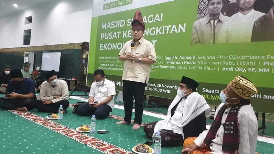 Kunker ke Riau, Erick Thohir: Jadikan  Masjid Sebagai Mercusuar Peradaban