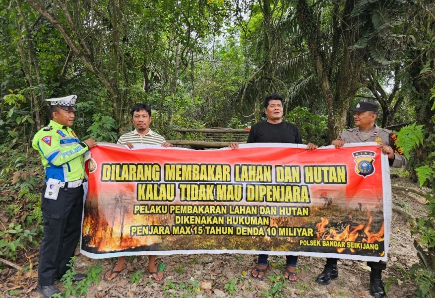 Waspada Karhutla! Kapolsek Bandar Sei Kijang Imbau Masyarakat Tidak Membuka Ladang Dengan Cara Membakar
