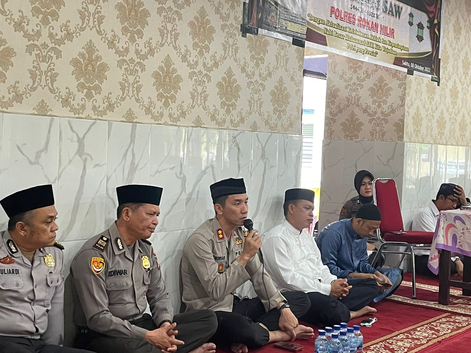 Peringatan Maulid Nabi Besar Muhammad SAW 1444 H, Polres Rohil Do'a Bersama dan Santuni Dhuafa serta Anak Yatim Piatu