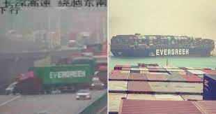 Kecelakan Truk di China Dikait-kaitkan Dengan Kejadian Terusan Suez Oleh Warganet