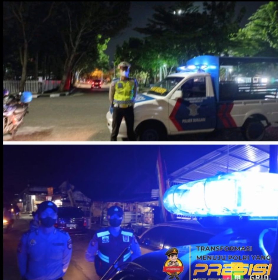 Antisipasi Kejahatan Malam Hari, Polsek Sukajadi Laksanakan Kegiatan Blue Light Patrol