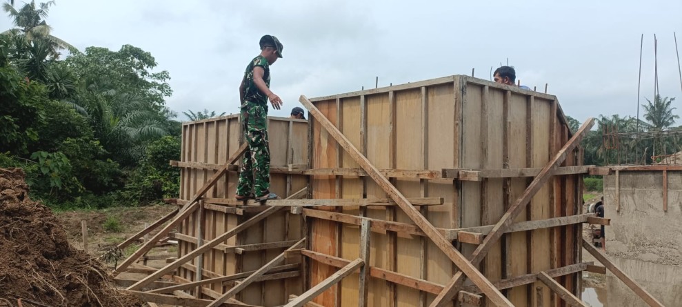Kodam XIX/Tuanku Tambusai Akselerasi Pembangunan Jembatan Muara Musu, Struktur Utama Capai 90 Persen