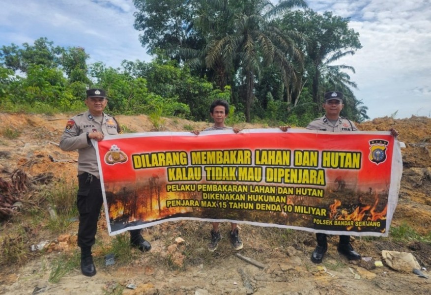 Polsek Bandar Sei Kijang Kembali  Laksanakan Patroli Karhutla, Pelaku Pembakaran Lahan Terancam Pidana