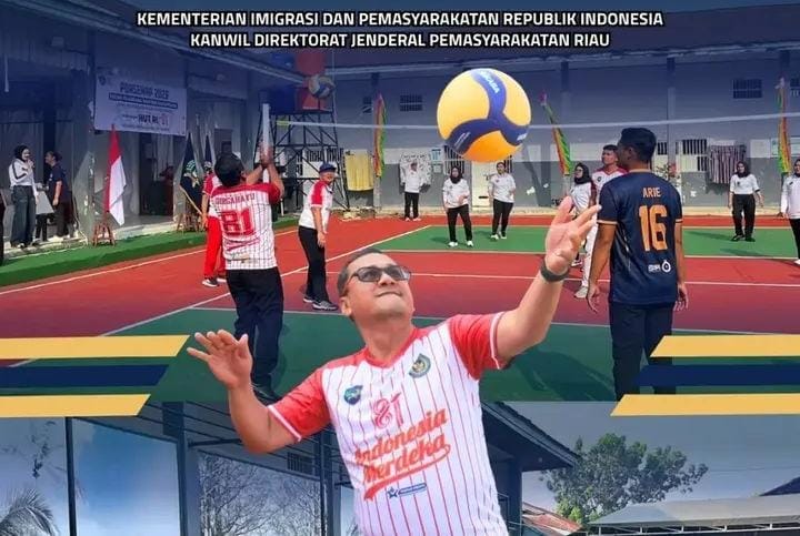 Semarak HUT RI ke-81, Kanwil Ditjenpas Riau Pererat Kekompakan Lewat Olahraga