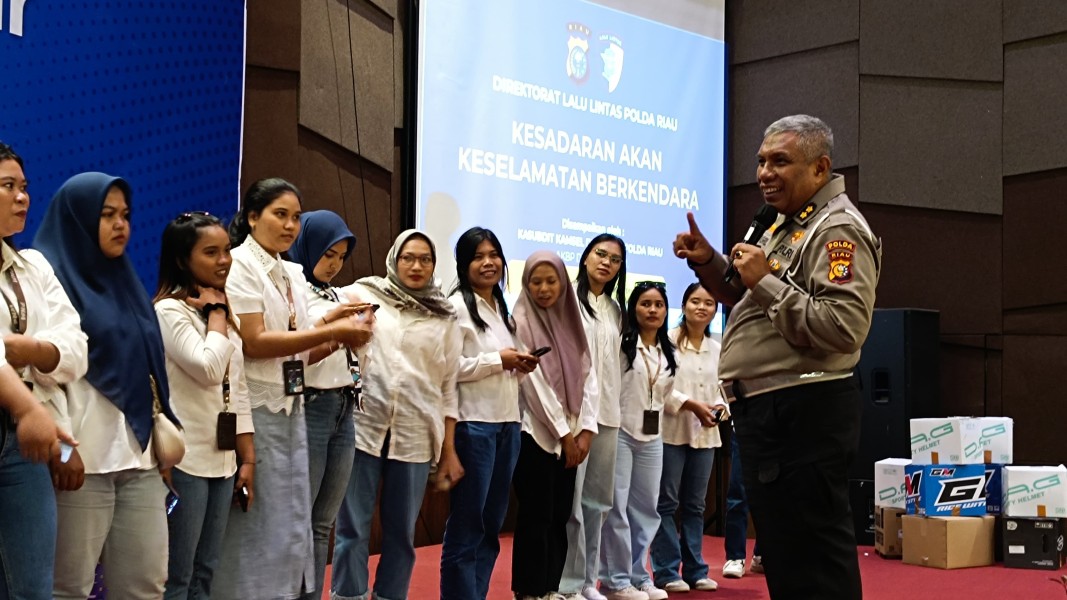Ditlantas Polda Riau Kolaborasi PT. Jasa Raharja Gelar Knowledge Sharing Safety Riding di Pekanbaru