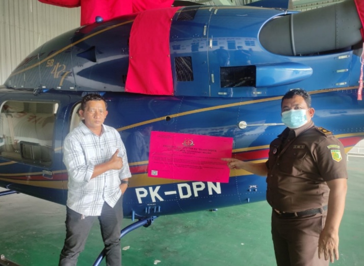 Disita Kejagung, Ini Penampakan Helikopter Milik Tersangka Dugaan Korupsi Di Riau