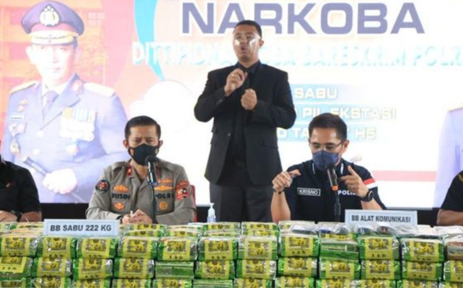 Antisipasi Masuknya Narkoba Ke Indonesia Menjelang NATARU,Bareskrim Amankan Sabu 222 Kg dan 200 Ribu Butir Ekstasi