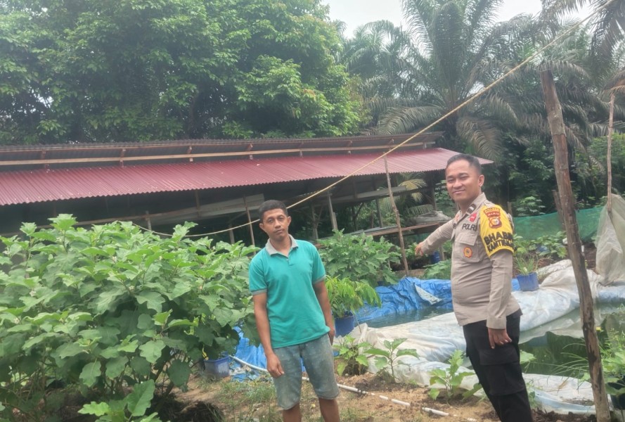 *Bhabinkamtibmas Desa Lubuk Ogung Dukung Program Asta Cita Presiden RI dengan Sambang Kebun Pekarangan Bergizi Mandiri*