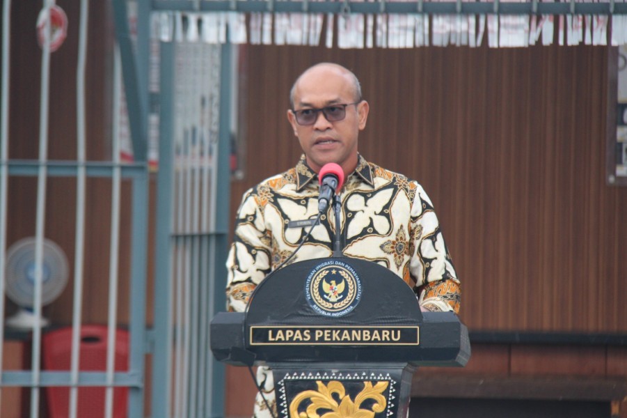 Lapas Kelas IIA Pekanbaru Laksanakan Upacara HUT RI Ke 80, Seluruh WBP dan Pegawai Lapas Semangat dan Gembira