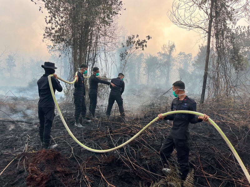 Perkuat Operasi Karhutla, Brimob Polda Riau Kerahkan Puluhan Personel ke Kampar