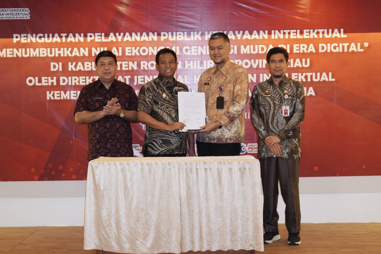 Wabup Rohil Hadiri Acara Penguatan Pelayanan Publik Kekayaan Intelektual Oleh Kemenkum Ham RI