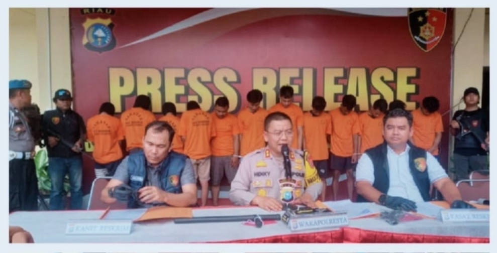 14 Remaja Diduga Begal Duta Mas Siak Hulu Di Tangkap Tim Jatanras Polresta Pekanbaru, 2 Orang Masih DPO