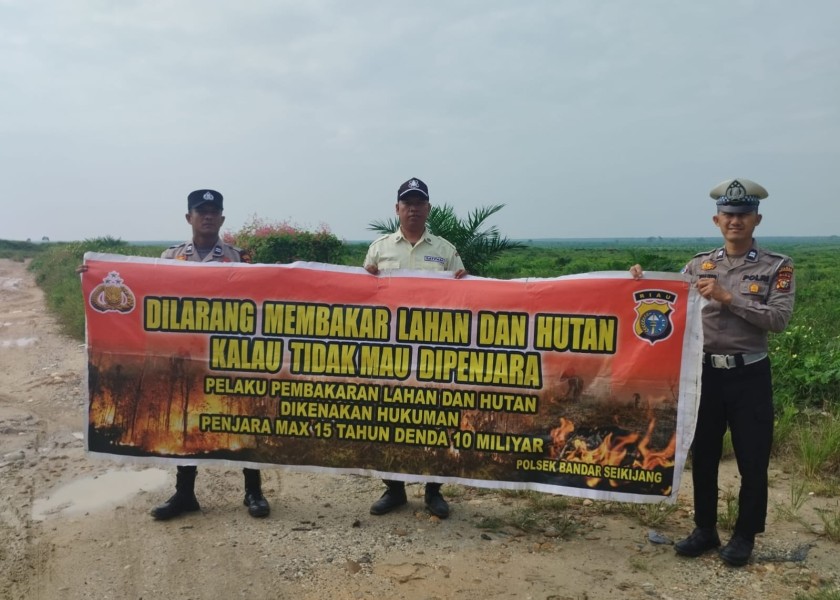 Waspada Karhutla! Kapolsek Bandar Sei Kijang Himbau Masyarakat Tidak Membakar Hutan