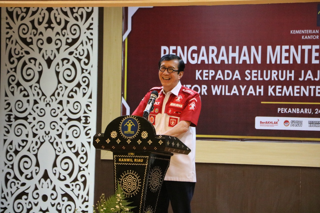 Kunjungan Kerja MENKUMHAM Ke Riau, Yasonna Minta Maksimalkan Pelayanan HUKUM Dan HAM