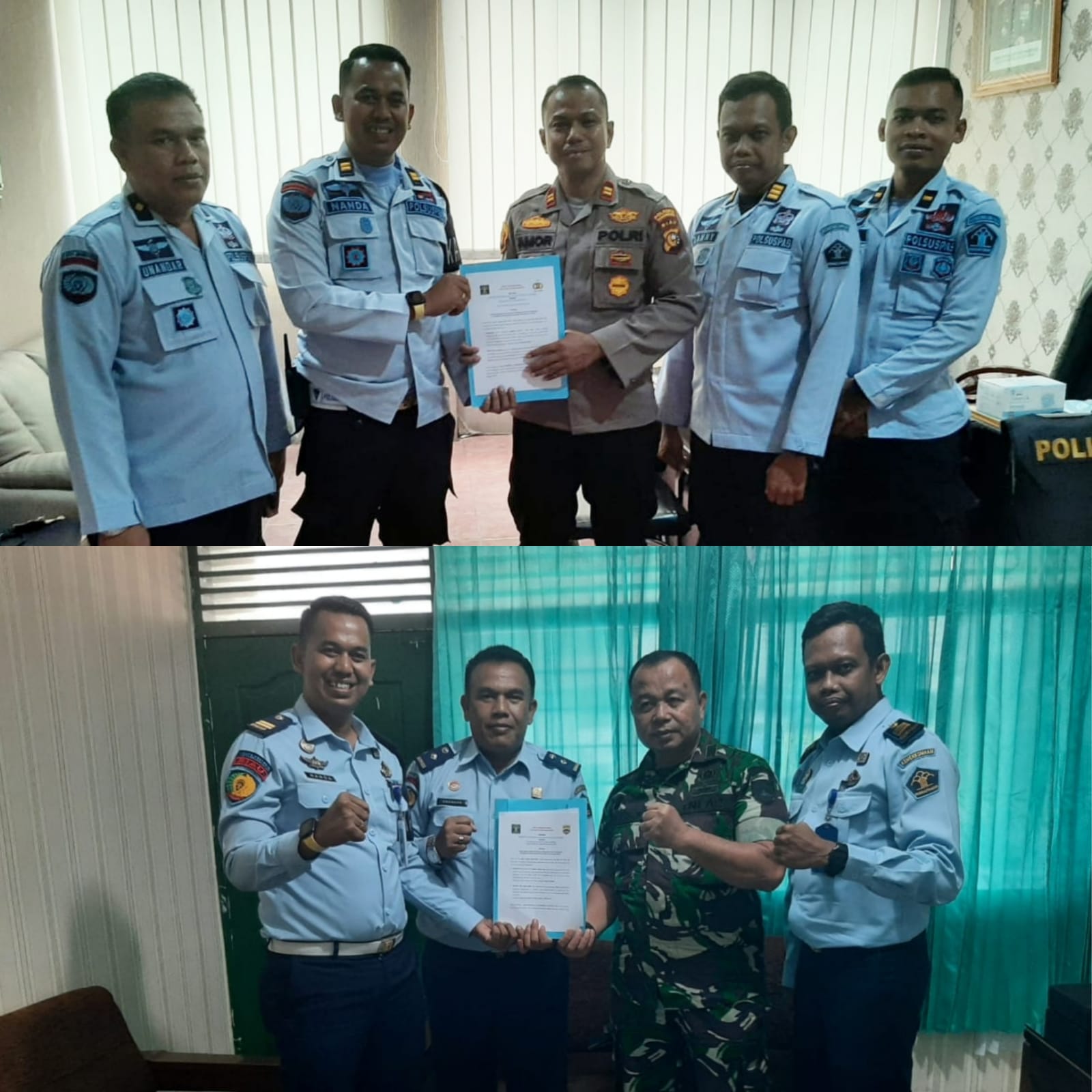 Bangun Sinergitas TNI - Polri, Lapas Narkotika Kelas IIB Rumbai Pekanbaru Tandatangani MOU Di Koramil