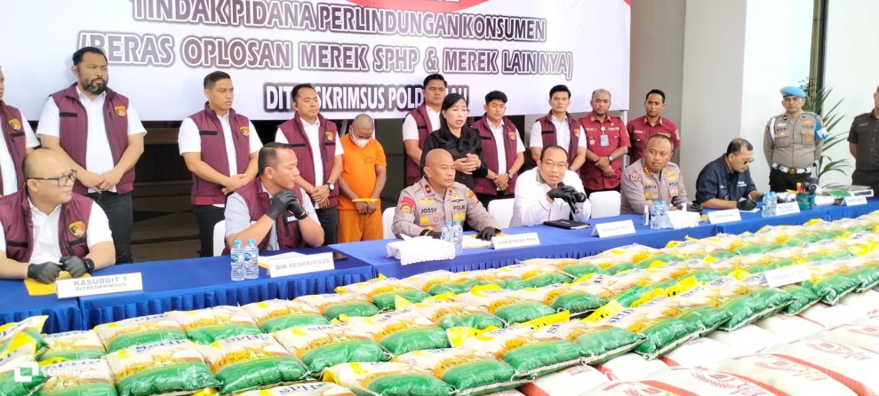 9,75 Ton Beras Oplosan Diamankan Ditreskrimum Polda Riau, Wakapolda : Ini Atensi  Dari Presiden Prabowo