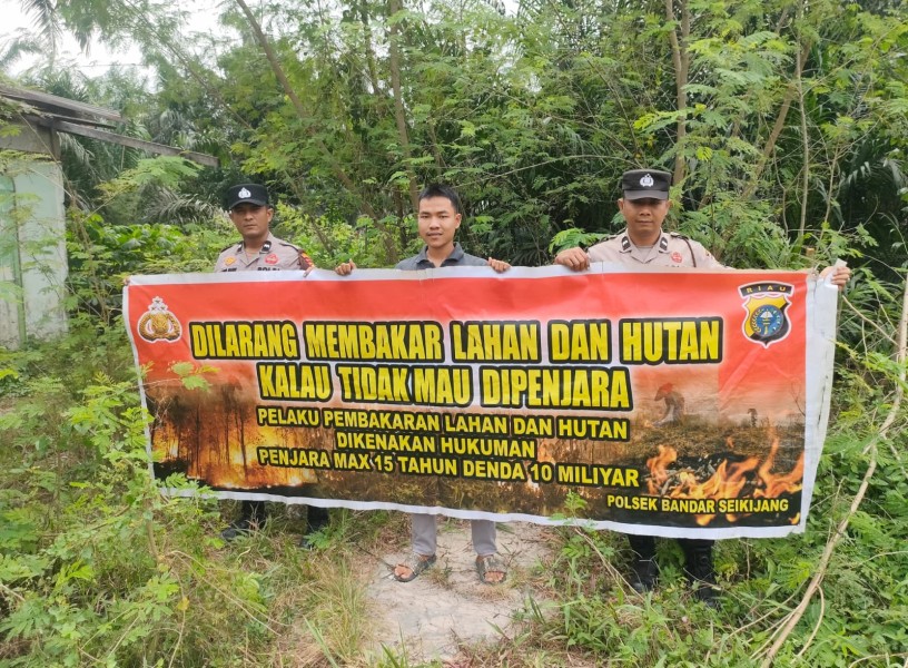 Polsek Bandar Sei Kijang Kembali Laksanakan Patroli Karhutla dan Sosialisasi Bahaya Pembakaran Lahan