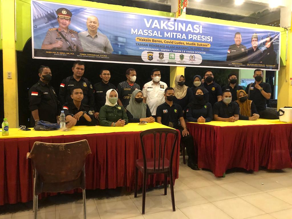 Putus Mata Rantai Covid-19, DPW SPI Riau Bersama Polda Riau, IPA Riau dan Alam Mayang Taja Giat Vaksinasi Massal Mitra Presisi