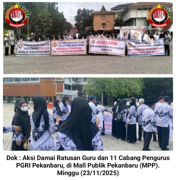 Kisruh Internal PGRI Pekanbaru, Guru Gelar Aksi Saat Car Free Day