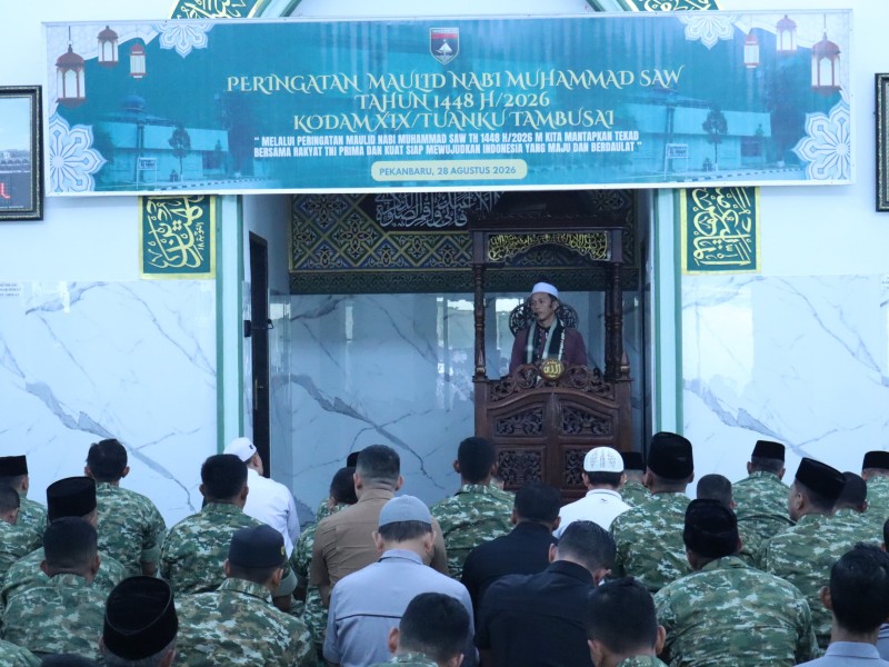 Pangdam XIX/Tuanku Tambusai Hadiri Peringatan Maulid Nabi Muhammad SAW 1448 H