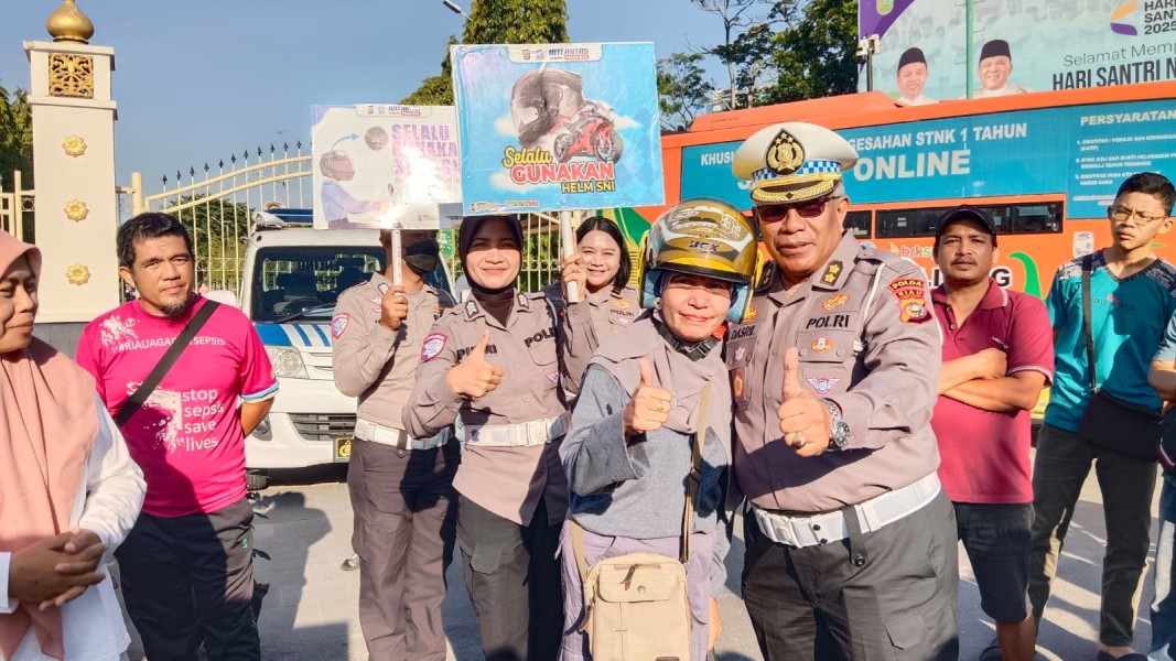 Ditlantas Polda Riau Gelar Kampanye Keselamatan Berlalulintas dan Green Policing di CFD Pekanbaru