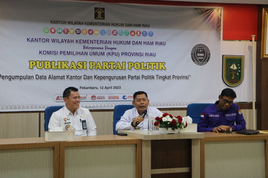 Kanwil Kemenkumham Riau Bersama KPU Provinsi Riau Adakan Pengumpulan Data Kepengurusan Partai Politik