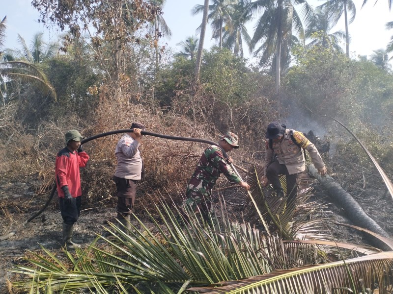 Menembus Medan Sulit Demi Selamatkan Hutan, TNI-Polri dan Tim Gabungan Bergerak Padamkan Karhutla Bengkalis