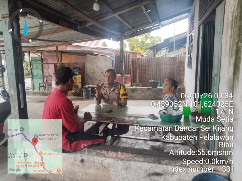 Bhabinkamtibmas Desa Muda Setia Himbau Warga Jaga Harkamtibmas