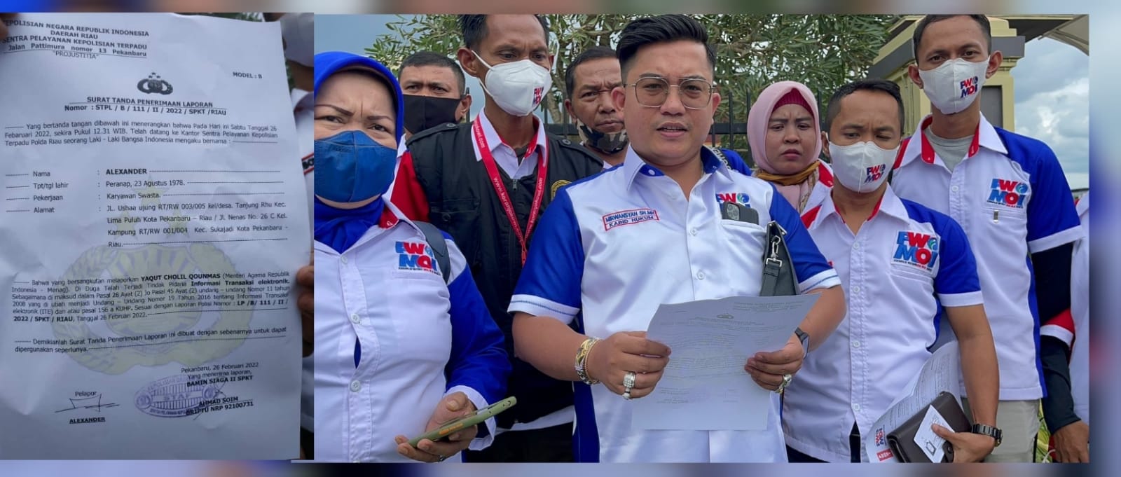Viral !! Menteri Agama Resmi Dilaporkan PW MOI Pekanbaru ke Polda Riau