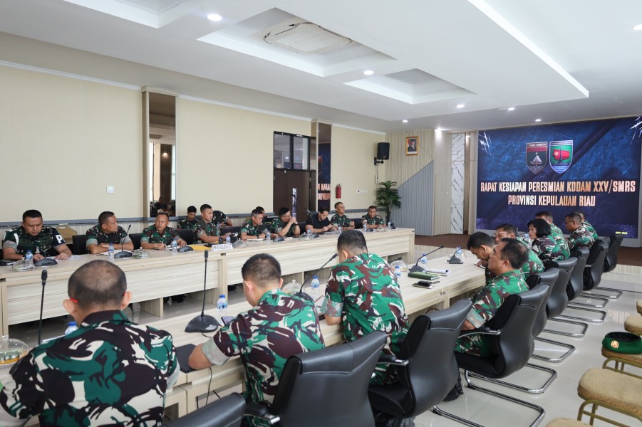 Kodam XIX Tuanku Tambusai Matangkan Peresmian Kodam XXV/SMRS, Kasdam Pimpin Rapat Persiapan