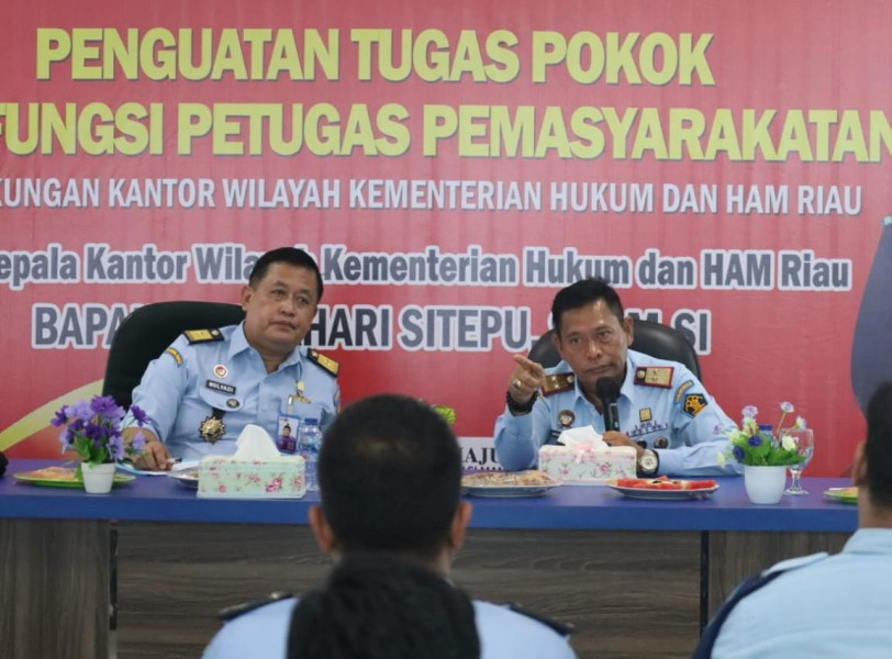 Camkan Pesan Kepala KANWIL KEMENKUMHAM Riau Ini Saat Beri Penguatan Di Lapas Narkotika Rumbai