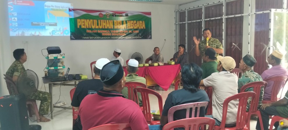 Tanamkan Cinta Tanah Air, Kasdim Inhil Jadi Pemateri Wawasan Kebangsaan di Program TMMD ke-130