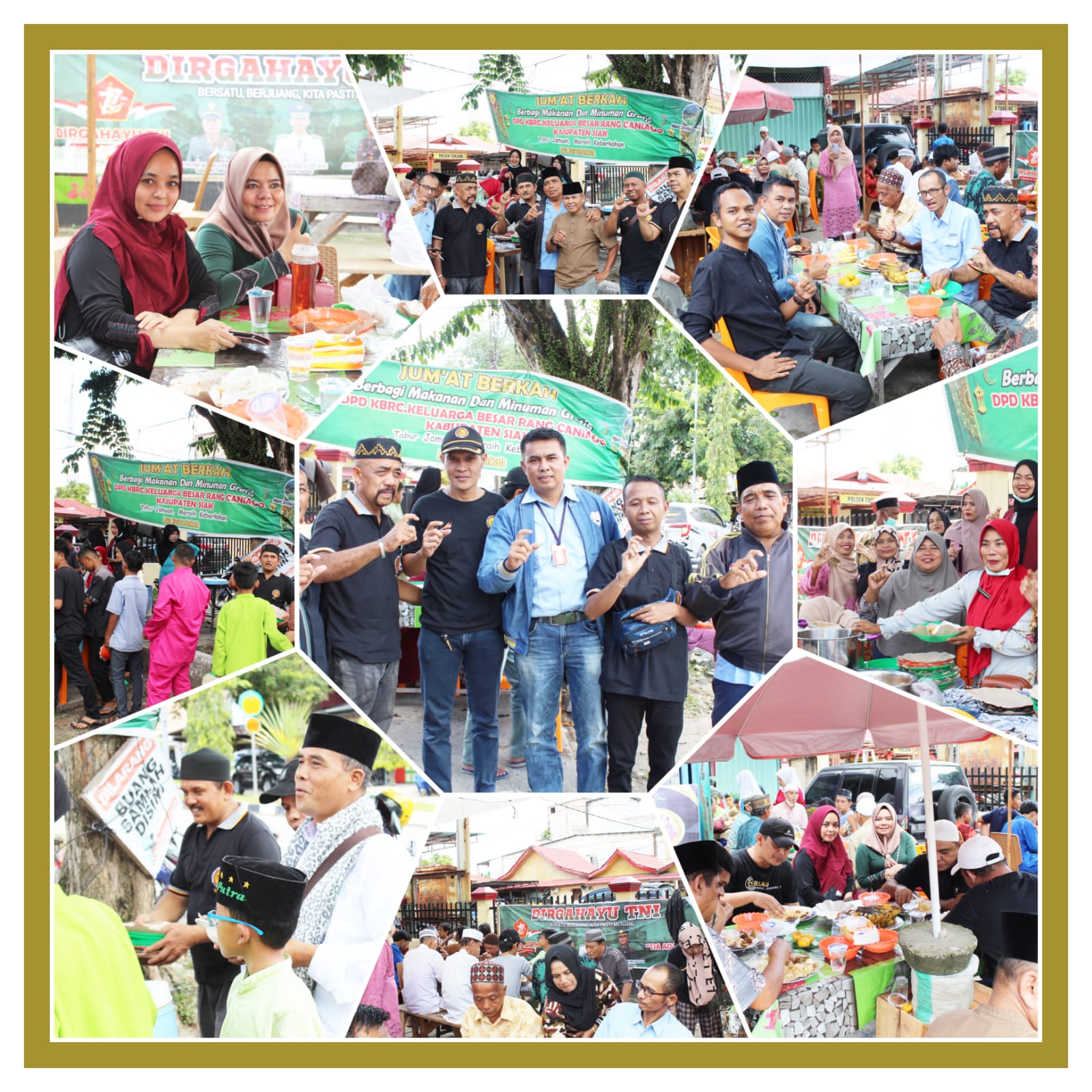 Keluarga Besar Rang Caniago (KBRC) Mengadakan Jum’at barokah, Makan Bersama Disamping Polsek Tualang