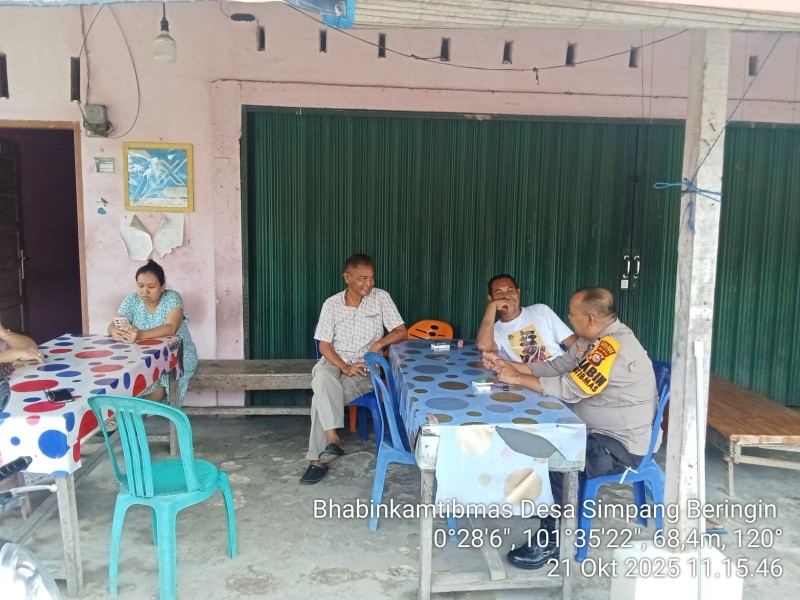 Bhabinkamtibmas Polsek Bandar Seikijang Kembali Laksanakan Giat Sambang/DDS untuk Sosialisasi Karhutla dan Kamtibmas
