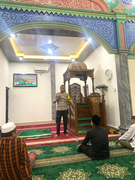 Polsek Bandar Sei Kijang Hadiri Kunjungan Safari Ramadhan Pemerintah Desa Muda Setia