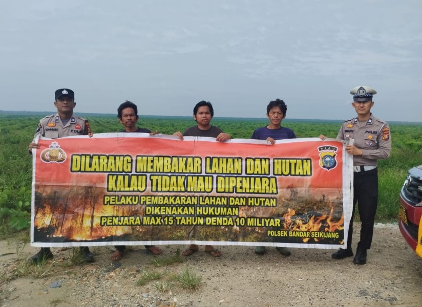 Waspada Karhutla! Kapolsek Bandar Sei Kijang Himbau Masyarakat Tidak Membakar Lahan