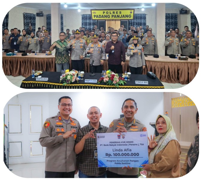 Kapolda Sumbar Pimpin Penyerahan Kredit Usaha Rakyat (KUR) dari Bank BRI Kepada 307 Petani dengan Nilai 10 Milyar