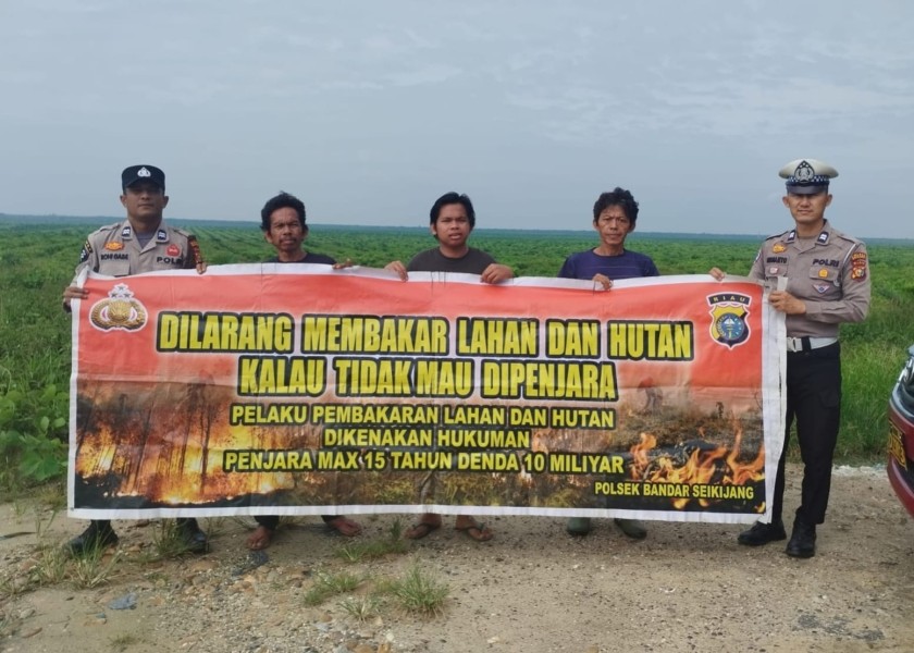 Waspada Karhutla! Kapolsek Bandar Sei Kijang Kembali Imbau Masyarakat Tidak Membuka Ladang dan Lahan Dengan Cara Membakar