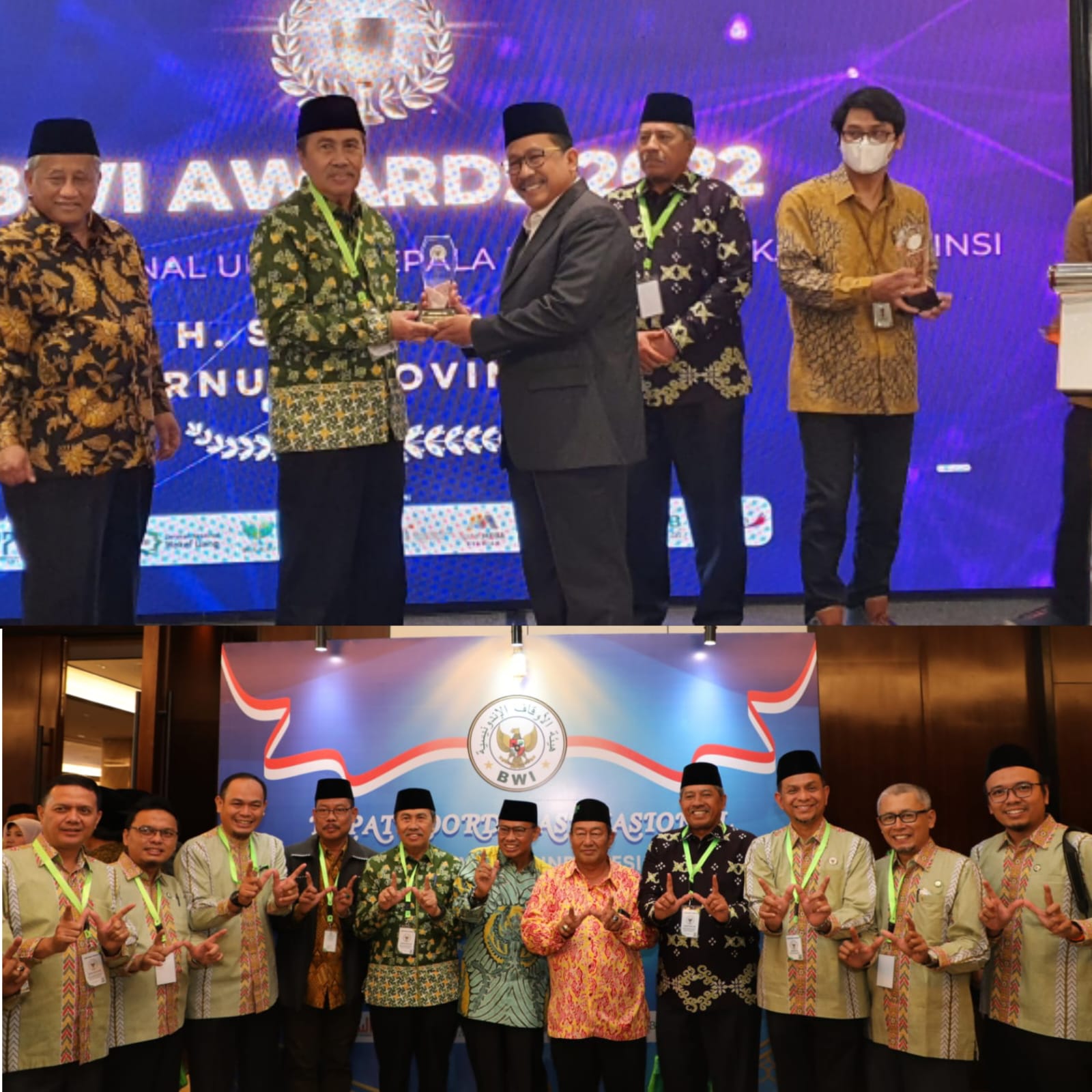 Gubri Syamsuar Dan Bupati Siak Raih Penghargaan Sebagai Tokoh Wakaf Nasional Unsur Kepala Daerah