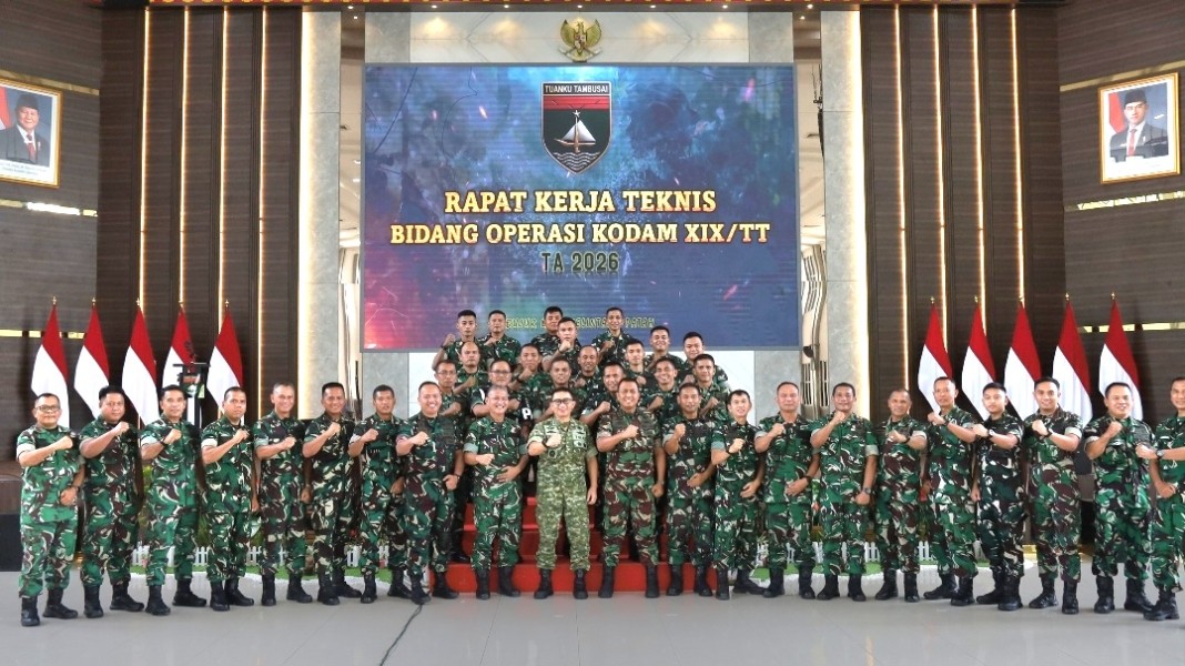 Kodam XIX/Tuanku Tambusai Gelar Rakernis Bidang Operasi TA 2026, Perkuat Perencanaan dan Pelaksanaan Tugas 
