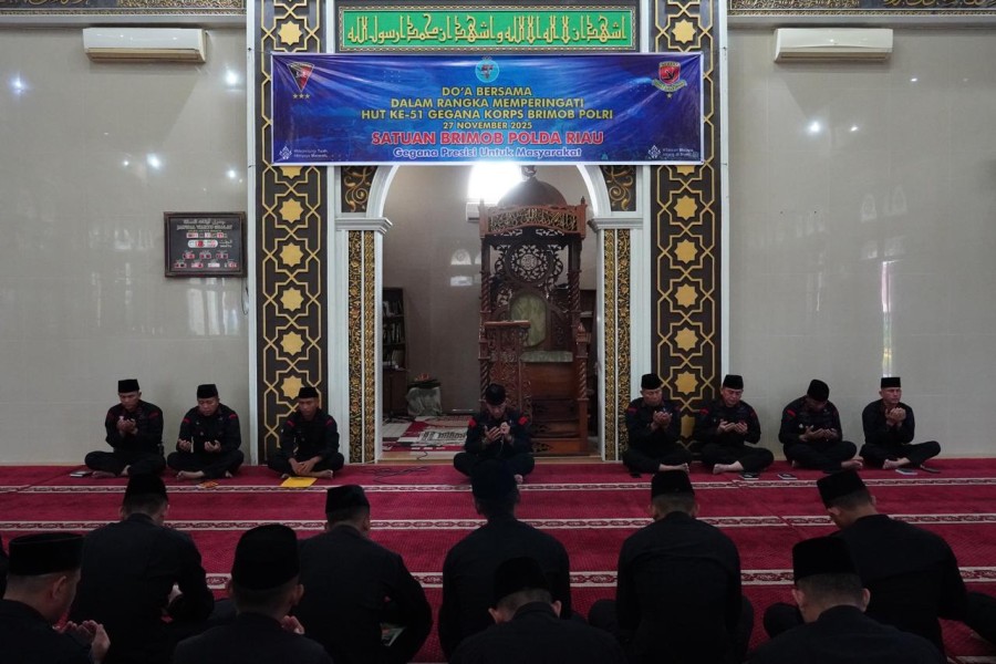Detasemen Gegana Sat Brimob Polda Riau Gelar Do’a Bersama dalam Rangka HUT ke-51 Gegana Korps Brimob Polri