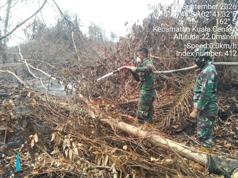Tim Gabungan Terus Berjibaku Padamkan Karhutla di Indragiri Hulu