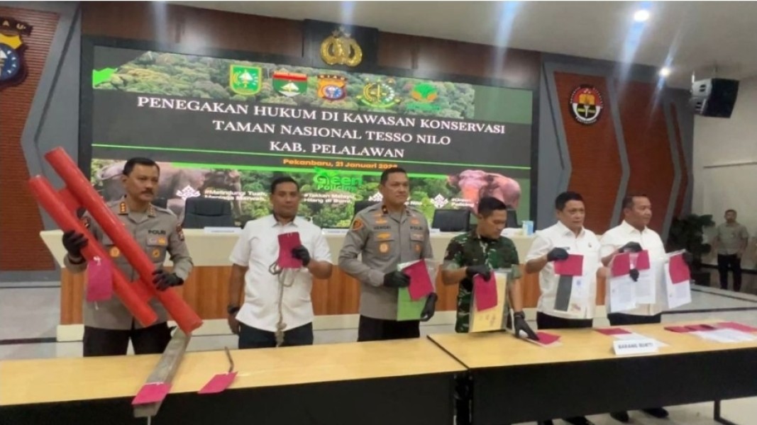 Polda Riau Tangkap 9 Pelaku Perusakan Fasilitas Satgas dan Perambahan Tesso Nilo