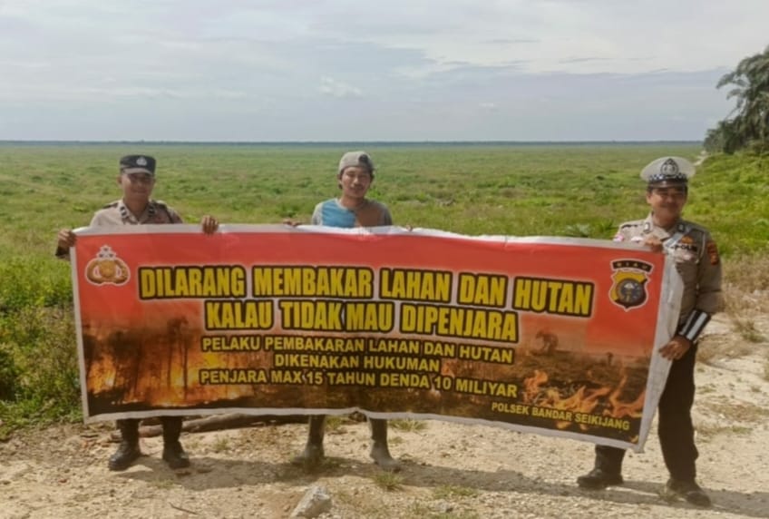 Patroli Karhutla! Kapolsek Bandar Sei Kijang, Himbauan Telah Efektif Dalam Mencegah Membakar Lahan