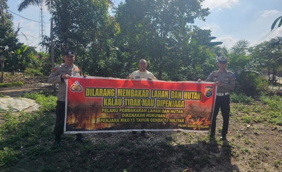 Patroli Karhutla! Kapolsek Bandar Sei Kijang, Himbauan Telah Efektif Dalam Mencegah Membakar Hutan